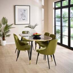 Shea Set of 2 Dining Chairs, Velvet - thumbnail 3