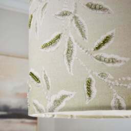 Green Leaf Embroidered Lamp Shade - thumbnail 3
