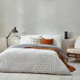 Yard Howarth Check 100% Cotton Duvet Cover & Pillowcase Set