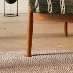 Maxwell Texture Ticking Stripe Wooden Arm Accent Chair - thumbnail 5