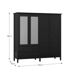 Lynton Mirrored 4 Door Wardrobe - thumbnail 6