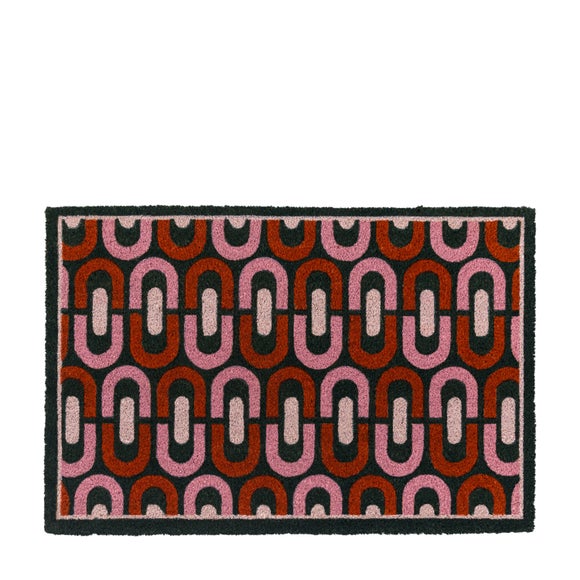 Cedar and Sage Chain Patterned Coir Doormat - image 1