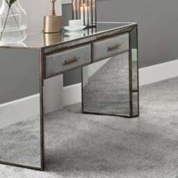 Pacific Brindisi 2 Drawer Dressing Table, Grey Velvet