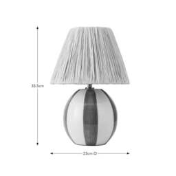 Mirabelle Ceramic Striped Table Lamp - thumbnail 6