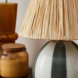 Mirabelle Ceramic Striped Table Lamp - thumbnail 3