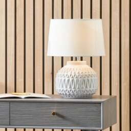 Anneli Aztec Texture Ceramic Table Lamp - thumbnail 1