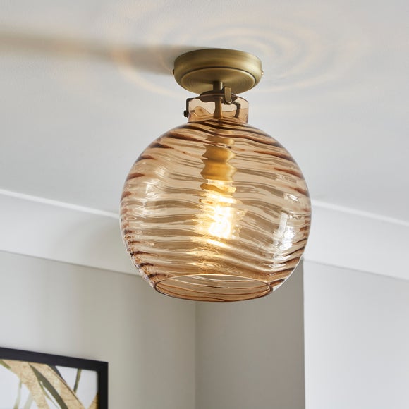 Amber Wave Semi Flush Ceiling Light - image 1