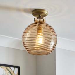 Amber Wave Semi Flush Ceiling Light
