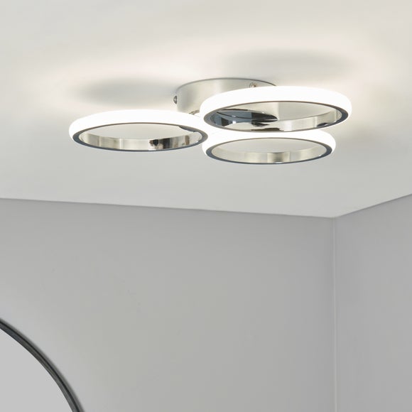 Chios 3 Light LED Bathroom Flush Ceiling Light - image 1
