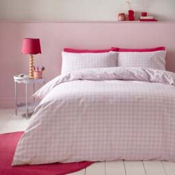 Embroidered Cherry Gingham Duvet Cover & Pillowcase Set - thumbnail 2