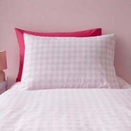 Embroidered Cherry Gingham Duvet Cover & Pillowcase Set - thumbnail 4