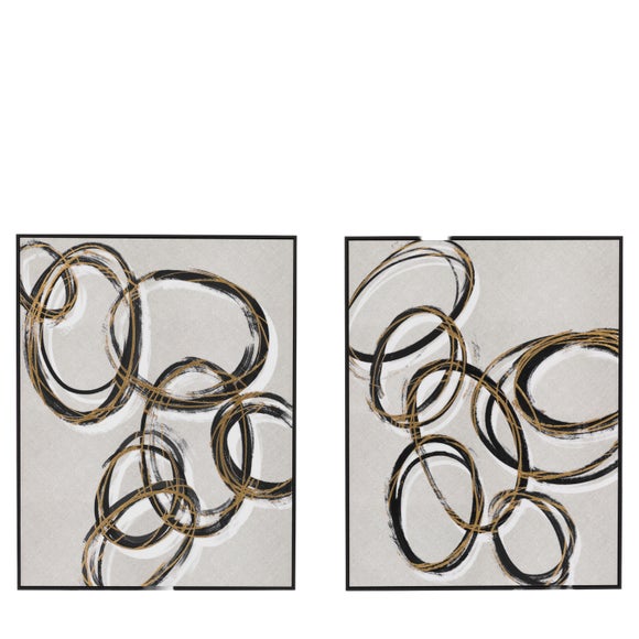 Cedar & Sage Set of 2 Gold Rings Framed Canvases - image 1