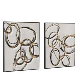 Cedar & Sage Set of 2 Gold Rings Framed Canvases - thumbnail 3