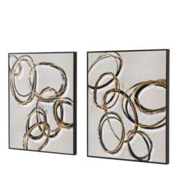 Cedar & Sage Set of 2 Gold Rings Framed Canvases - thumbnail 2