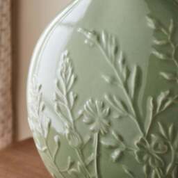 Embossed Floral Ceramic Vase - thumbnail 2