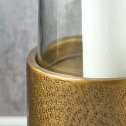 Metal & Glass Pedestal Hurricane Candle Holder - thumbnail 2