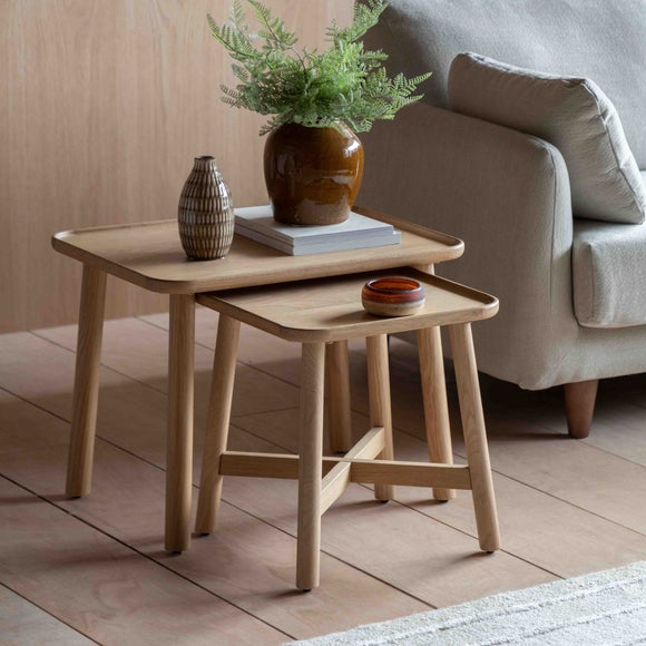 Kalia Nest of Side Tables, Oak Effect - image 1