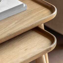Kalia Nest of Side Tables, Oak Effect - thumbnail 2
