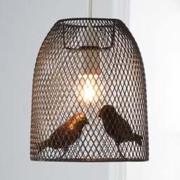 Livry Bird Grey Easy Fit Pendant Shade - thumbnail 1