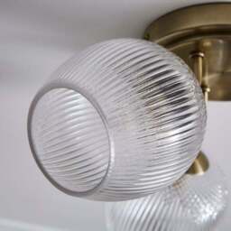 Cassia Ribbed 3 Light Semi Flush Ceiling Light - thumbnail 4