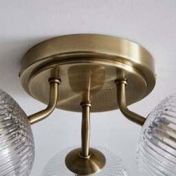 Cassia Ribbed 3 Light Semi Flush Ceiling Light - thumbnail 3
