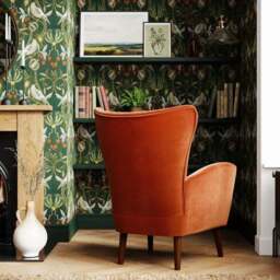Sven Modern Velvet Wing Chair - thumbnail 2