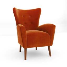 Sven Modern Velvet Wing Chair - thumbnail 6