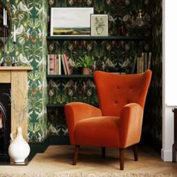 Sven Modern Velvet Wing Chair - thumbnail 1