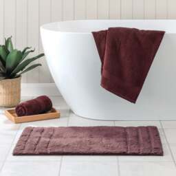 Luxury Cotton Textured Stripe Bath Mat - thumbnail 1