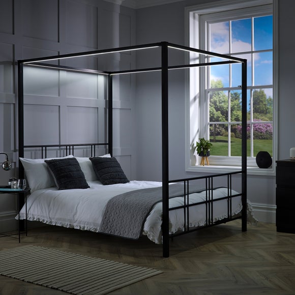 X Rocker Living Fern 4 Poster Bed with LED Lights - image 1