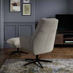 Brook Basketweave Swivel Chair and Footstool - thumbnail 2