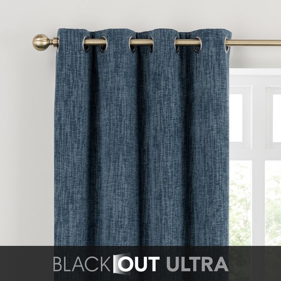 Chenille Ultra Blackout Eyelet Curtains - image 1