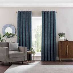 Chenille Ultra Blackout Eyelet Curtains - thumbnail 2