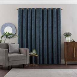 Chenille Ultra Blackout Eyelet Curtains - thumbnail 4