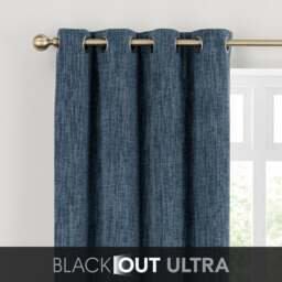 Chenille Ultra Blackout Eyelet Curtains - thumbnail 1