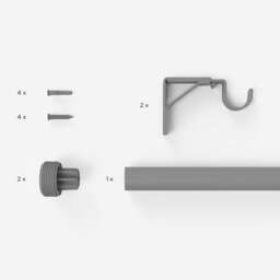 Diamante Trinity Fixed Metal Eyelet Curtain Pole - thumbnail 2