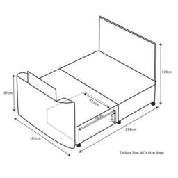 Sweet Dreams Gaia Vertical Pleated TV Bed - thumbnail 2
