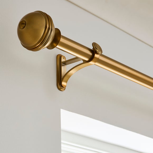 Traditional Ball Fixed Metal Curtain Pole with Rings - image 1