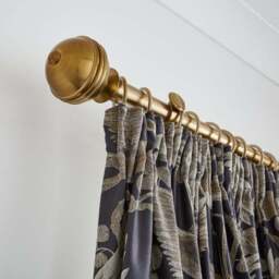 Traditional Ball Fixed Metal Curtain Pole with Rings - thumbnail 4