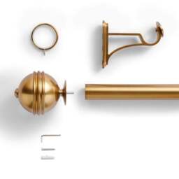 Traditional Ball Fixed Metal Curtain Pole with Rings - thumbnail 2