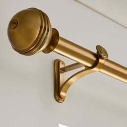 Traditional Ball Fixed Metal Curtain Pole with Rings - thumbnail 3