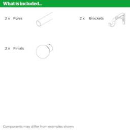 No Drills Stud Extendable Metal Eyelet Curtain Pole - thumbnail 6