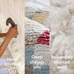 Umra Premium Hand-Knotted Shaggy Wool Rug - thumbnail 5