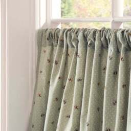 Bees Café Style Unlined Slot Top Single Curtain - thumbnail 3