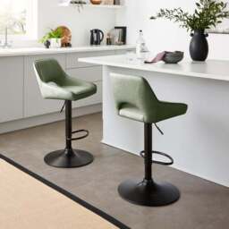 Harlan Height Adjustable Barstool, Faux Leather - thumbnail 2