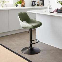 Harlan Height Adjustable Barstool, Faux Leather - thumbnail 1