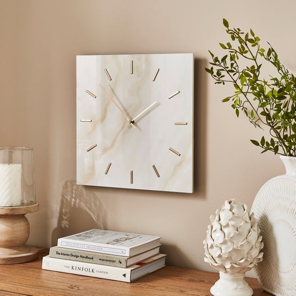 Marble Effect Square Wall Clock - image 1