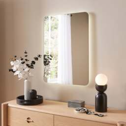 Curved Corner Rectangle Light Up Wall Mirror