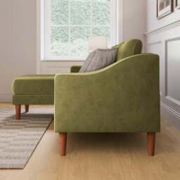 Hugo Velvet 3 Seater Corner Chaise Sofa - thumbnail 2