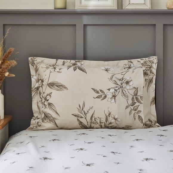 Bridget Etched Floral 100% Cotton Oxford Pillowcase - image 1